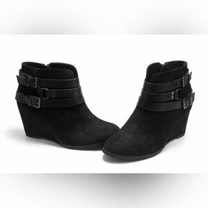 Carlos by Carlos Santana Black Ankle Boots with Buckle Detail